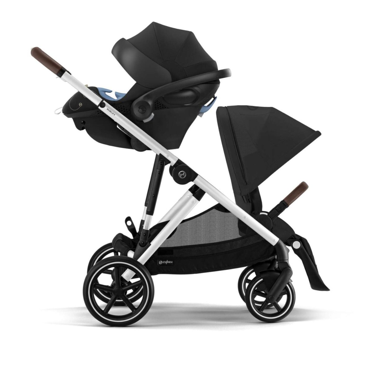 Gazelle S Stroller - Silver / Moon Black - OPEN BOX