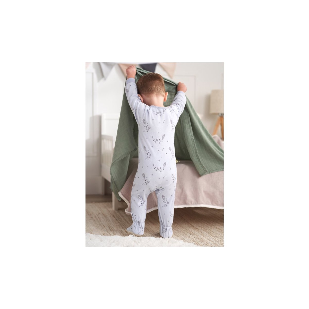 2-Pack Footed Blanket Fleece Sleepers - Space