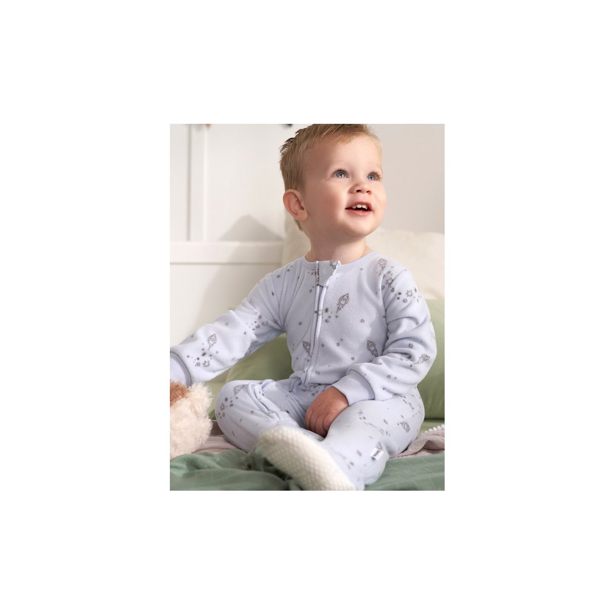2-Pack Footed Blanket Fleece Sleepers - Space