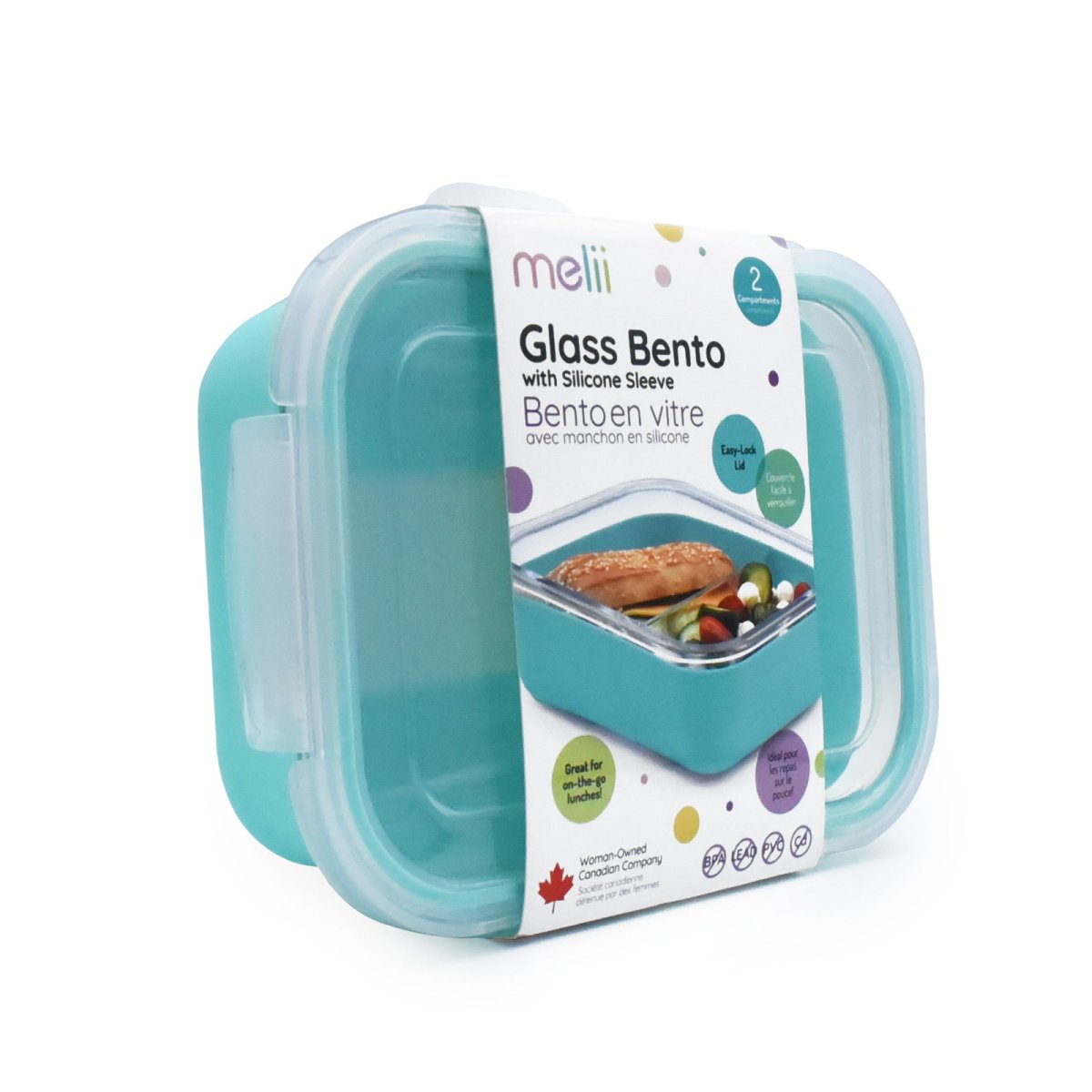Glass Container with Silicone Sleeve - Blue 25oz