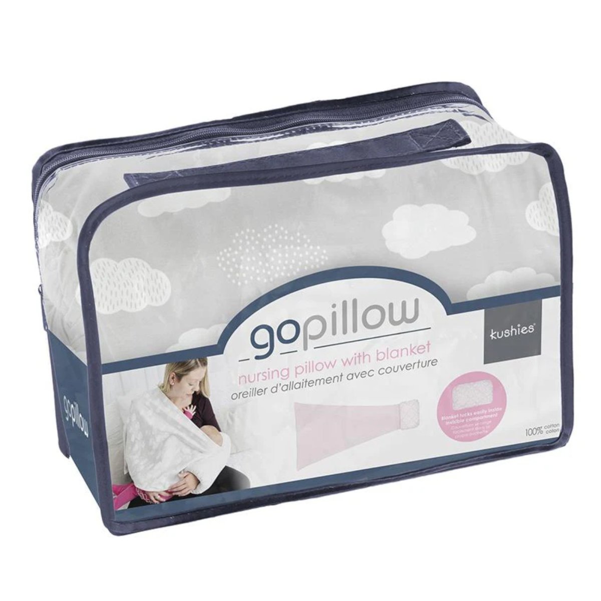 Go Pillow Grey Print with Blanket
