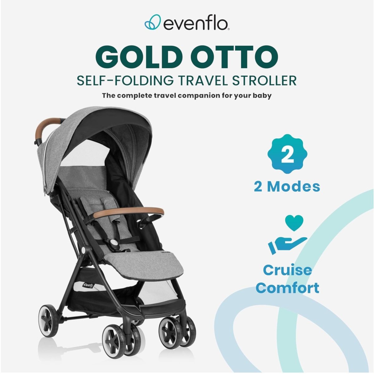 GOLD Otto Self-Folding Lightweight Stroller - Moonstone