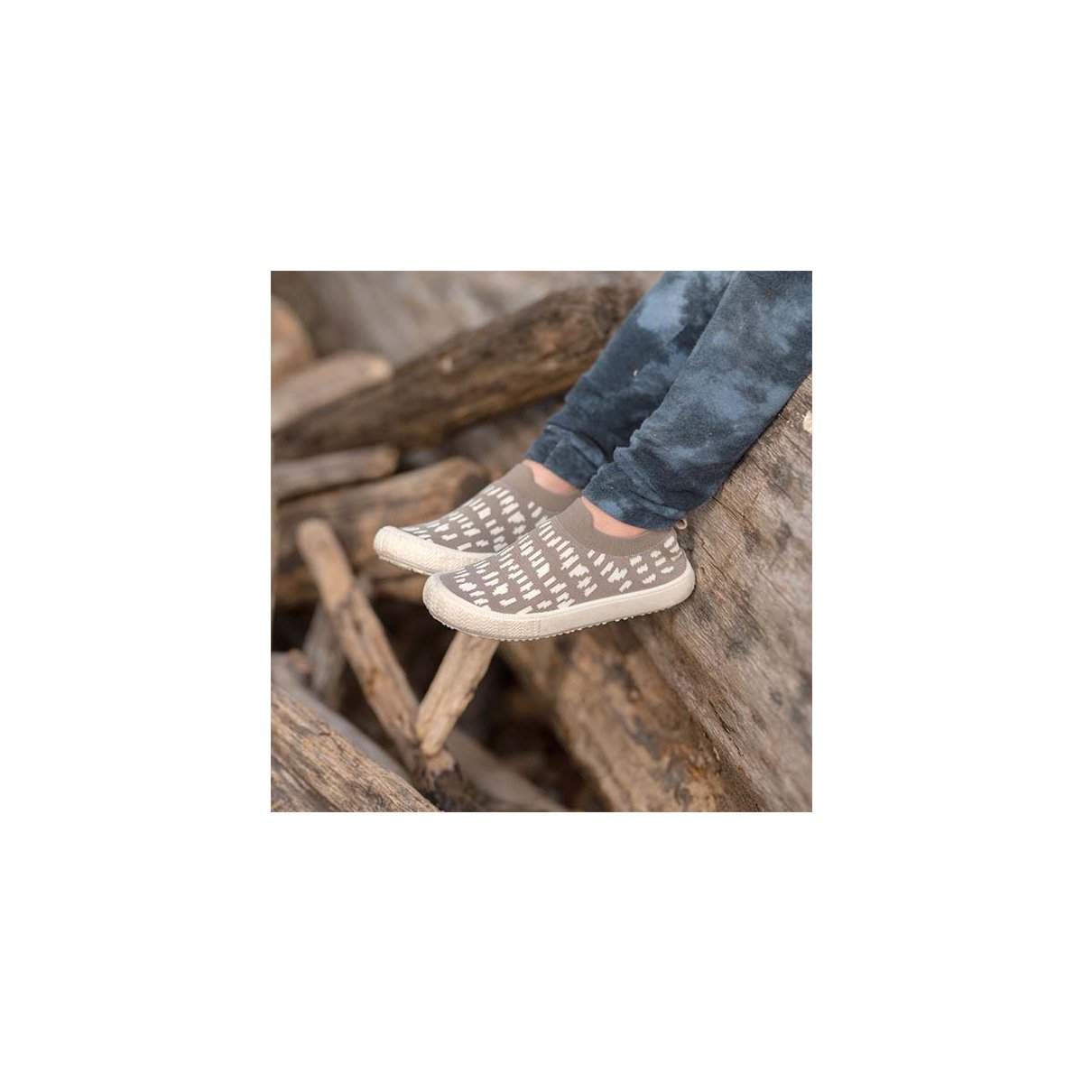 Graphic Knit Shoes - Pebbles