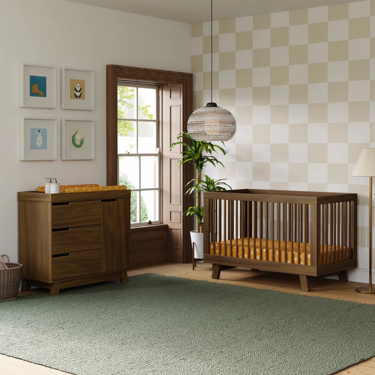 Hudson 3 In 1 Crib With Toddler Rail - Natural Walnut