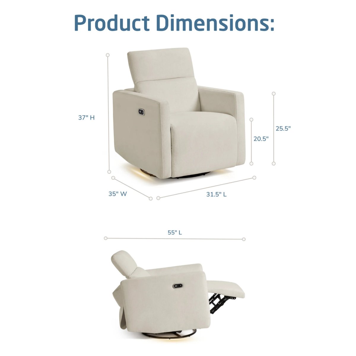 Isla Cloud Power Recliner - Vanilla