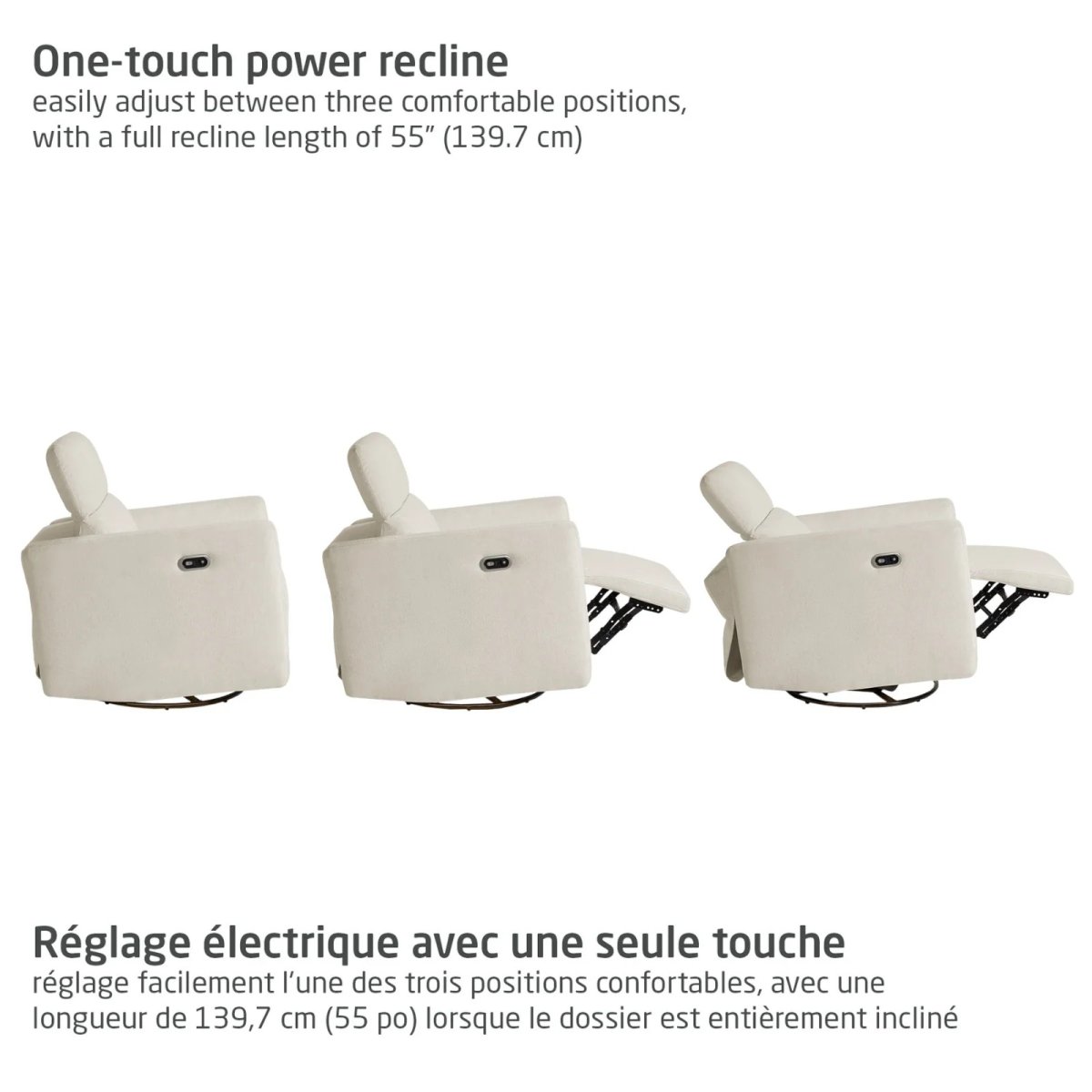 Isla Cloud Power Recliner - Vanilla