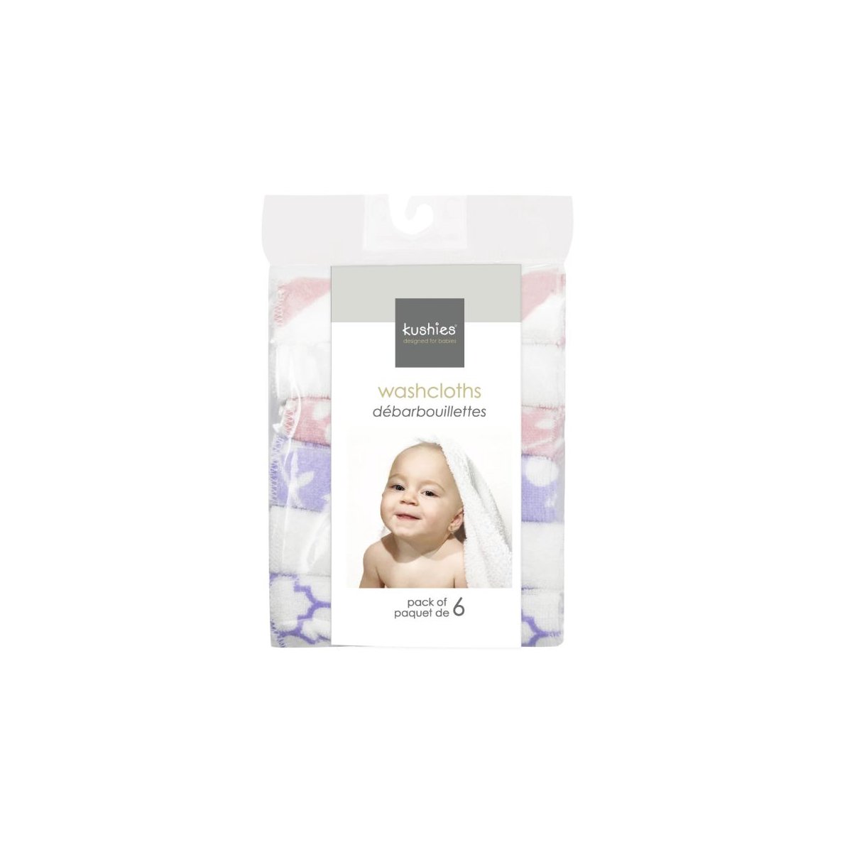 Washcloths 6 Pack - Pink