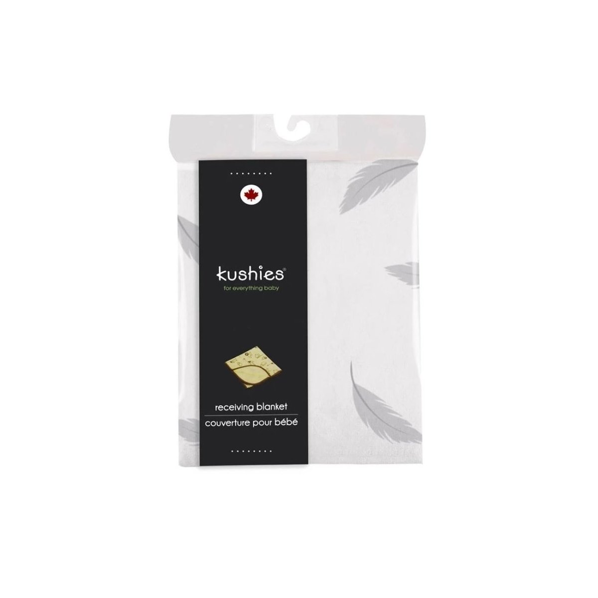 Flannel Receiving Blanket - Grey Feather