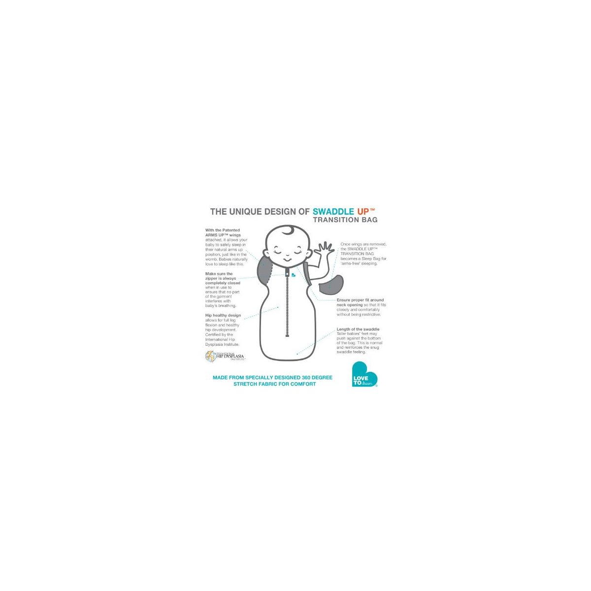 Swaddle Up Transition Bag 1.0 TOG - Gray
