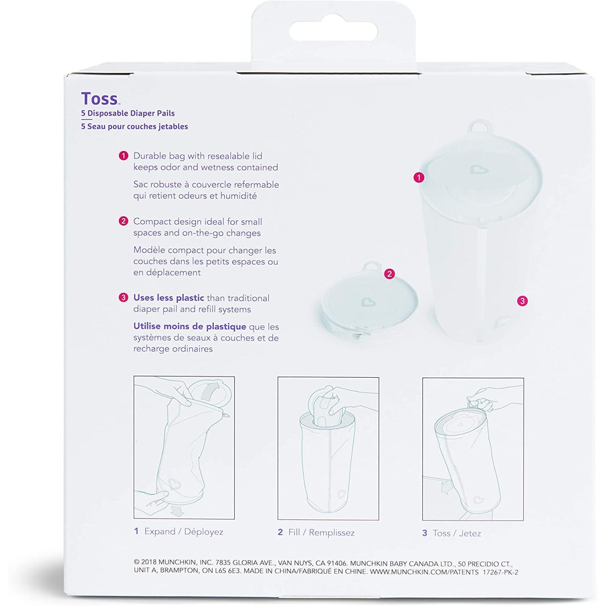 Toss Disposable Diaper Pail 5 Pk