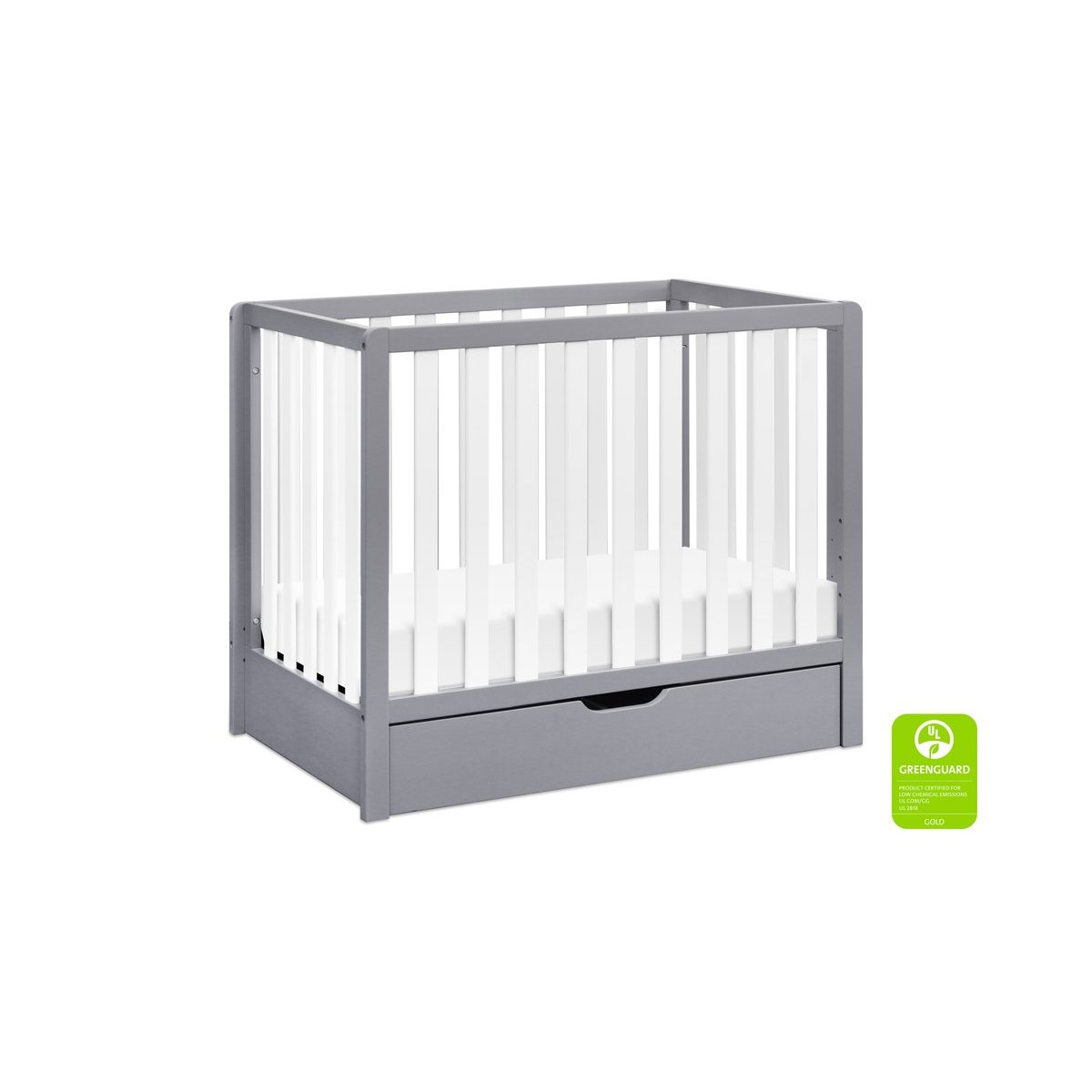 Colby 4 - In - 1 Convertible Mini Crib With Trundle Grey White