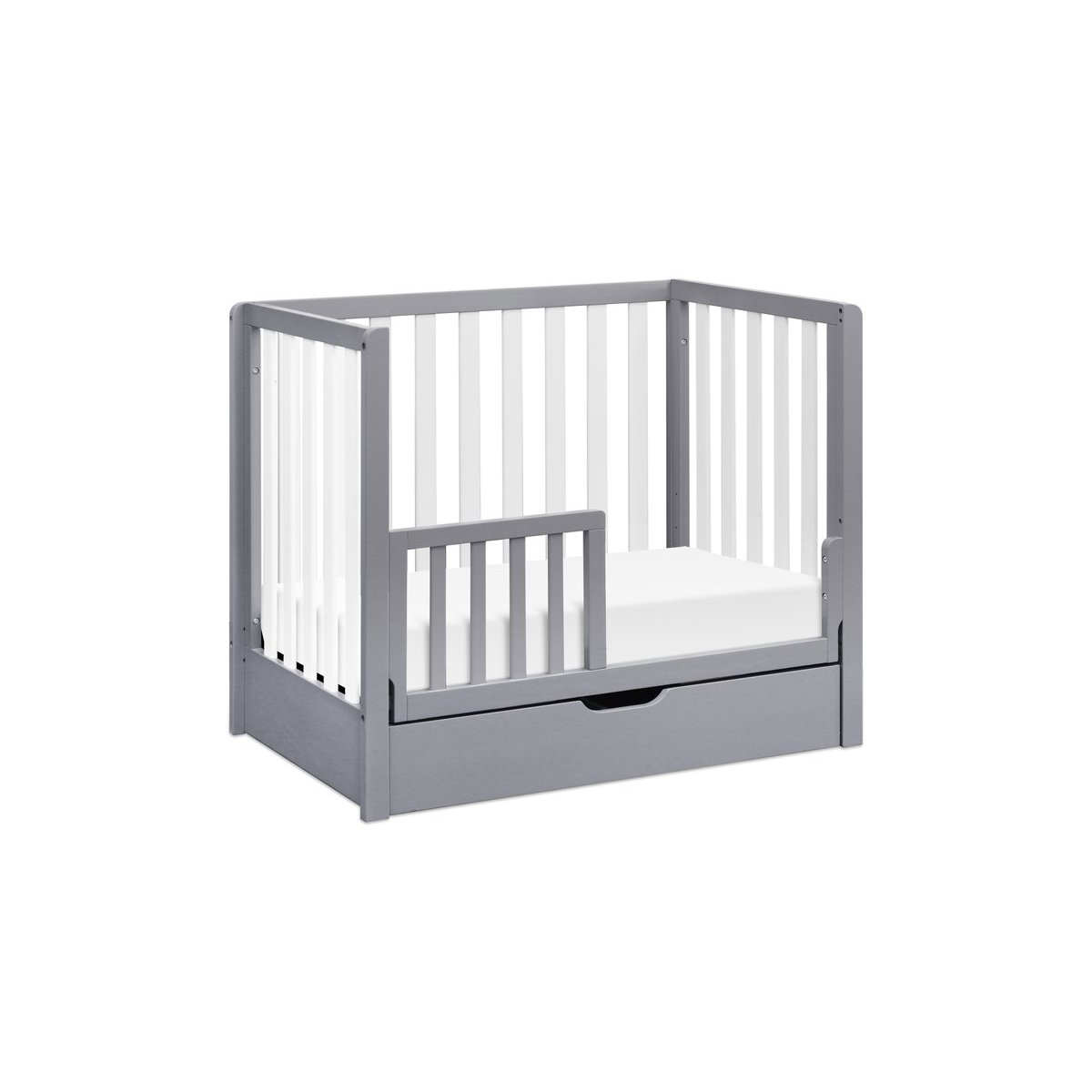 Colby 4 - In - 1 Convertible Mini Crib With Trundle Grey White