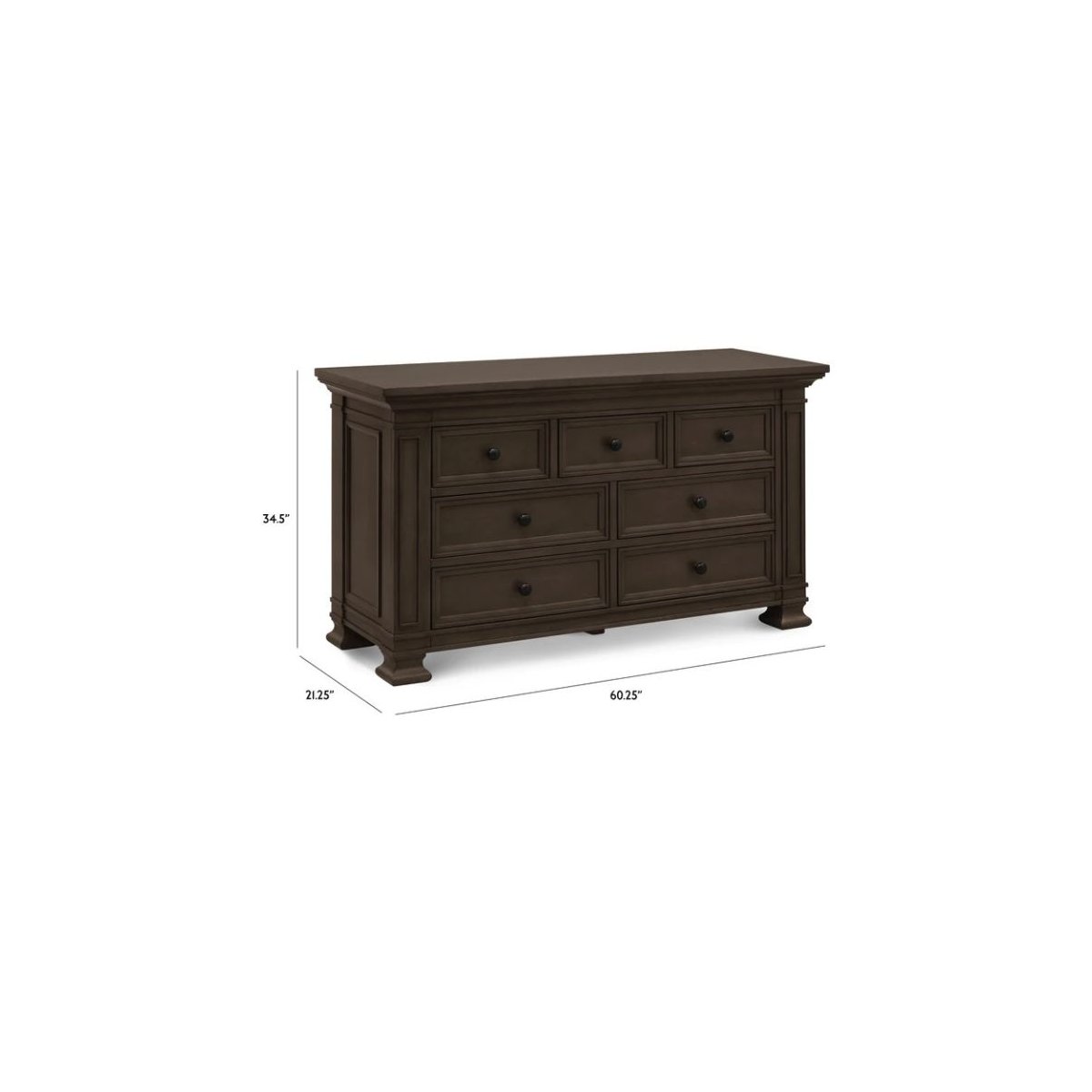 Tillen 7 Drawer Double Dresser - Truffle