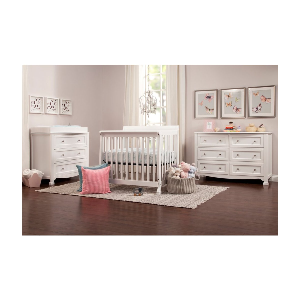 Kalani 4 In 1 Convertible Mini Crib - White