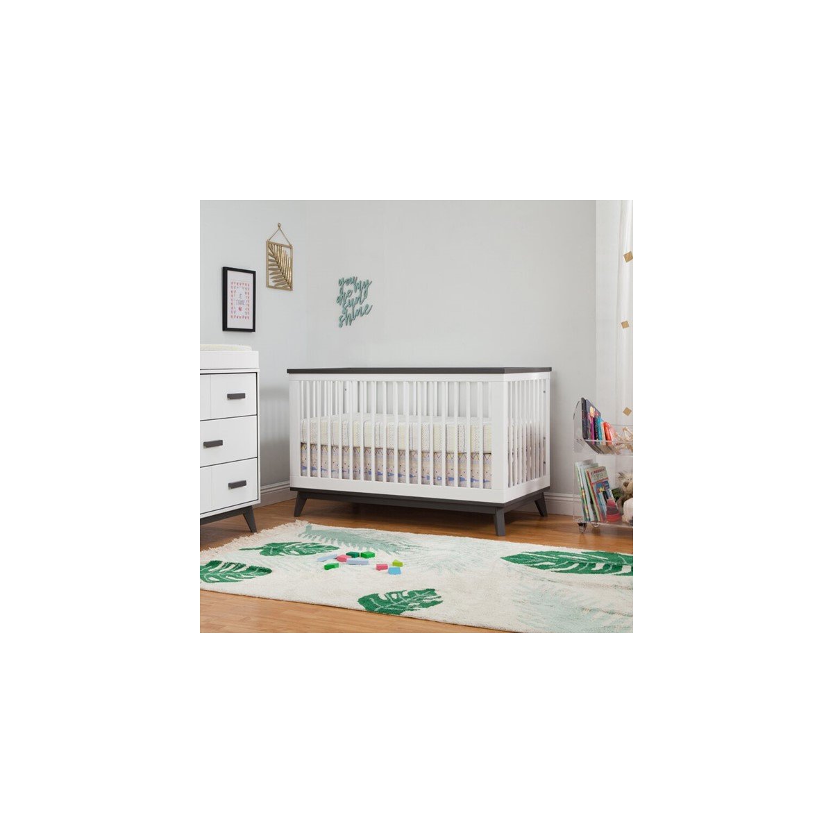 Scoot 3 In 1 Convertible Crib With Toddler Kit White/Slate