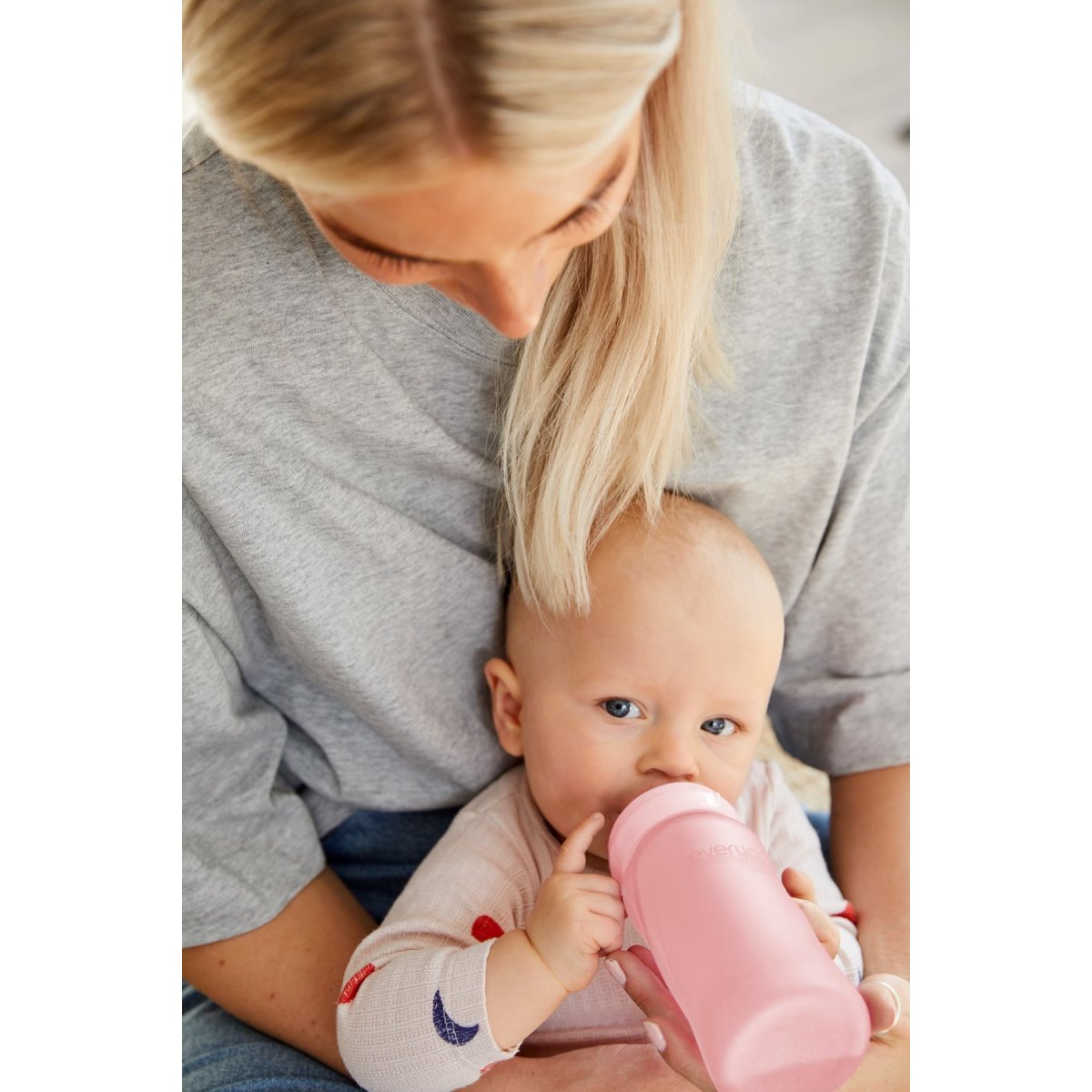 Glass Baby Bottle (240mL) - Rose Pink