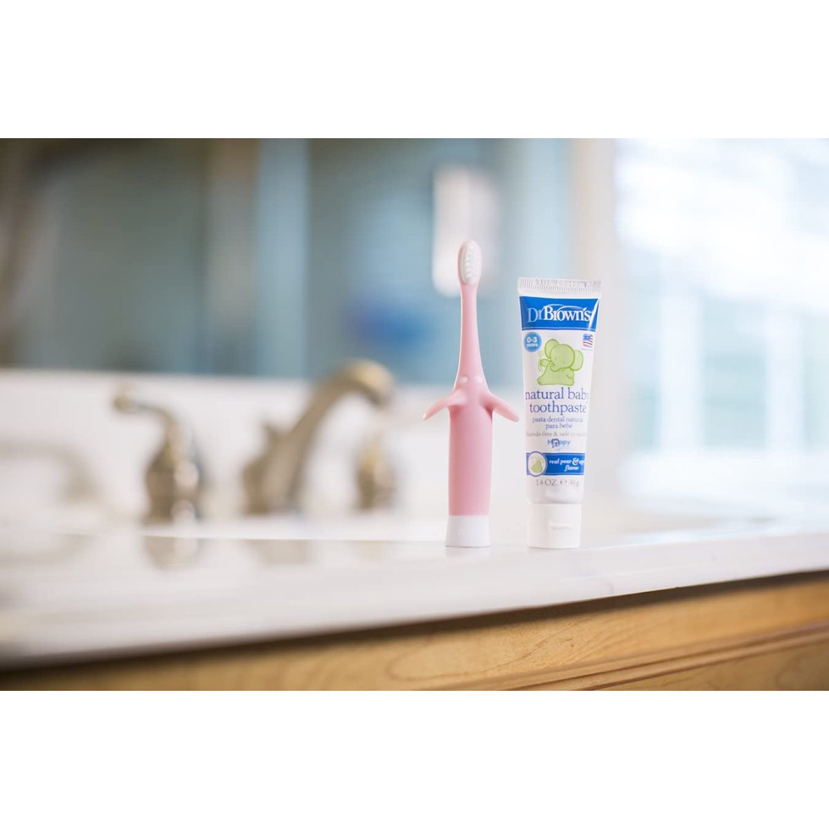 Elephant Toothbrush And Toothpaste - Pink