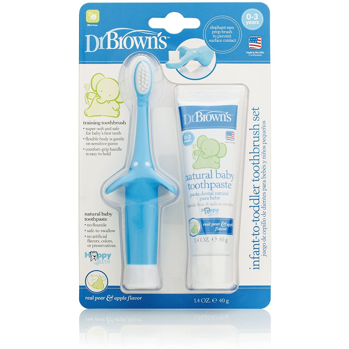 Elephant Toothbrush And Toothpaste - Blue