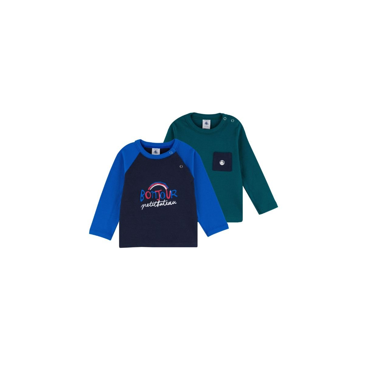 Long Sleeve T-Shirt 2 Pack - Green/Blue