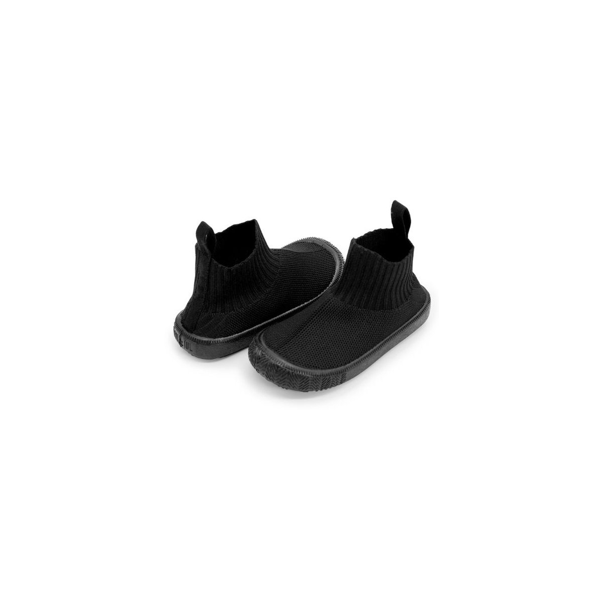 Hi-Top Knit Shoes - Black