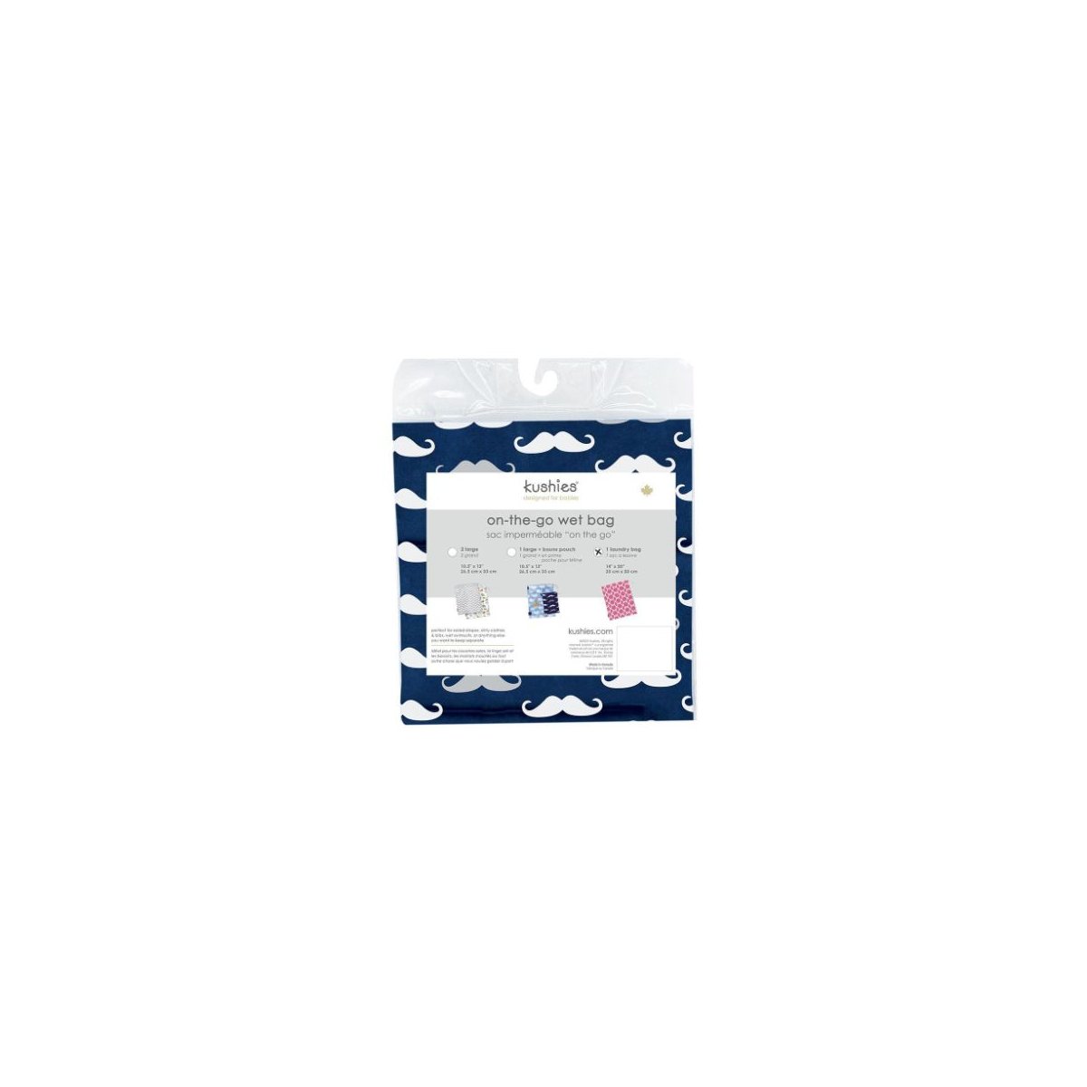 Waterproof Wet Bag - Navy Mustache