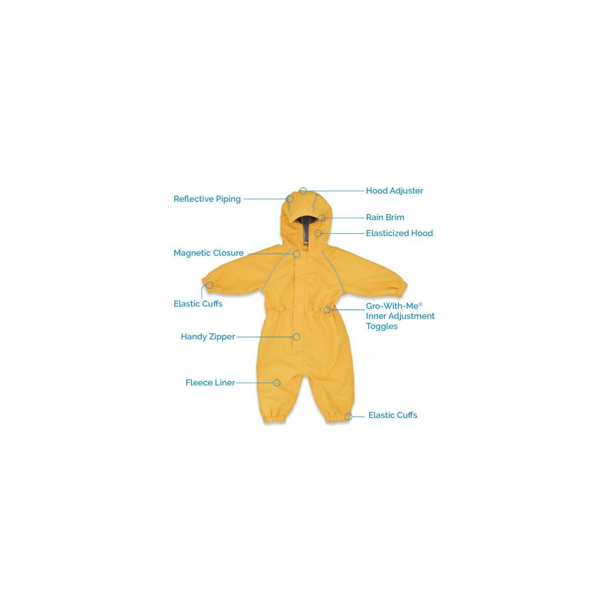 Cozy-Dry Waterproof Playsuit - Yellow