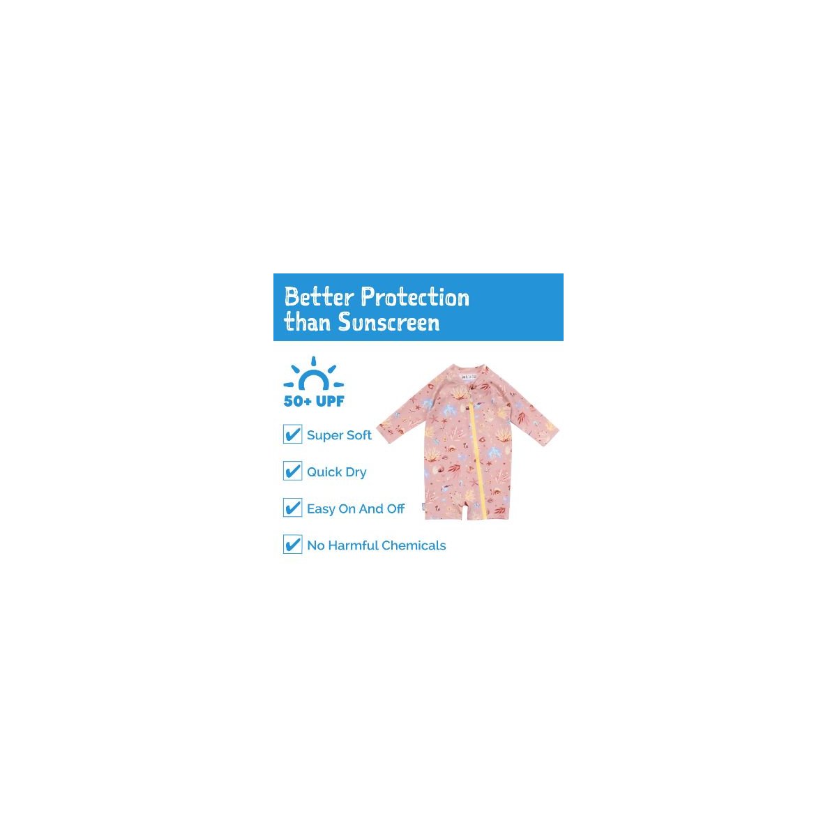 Long Sleeve One Piece UV Jumpsuit - Tidal Pool