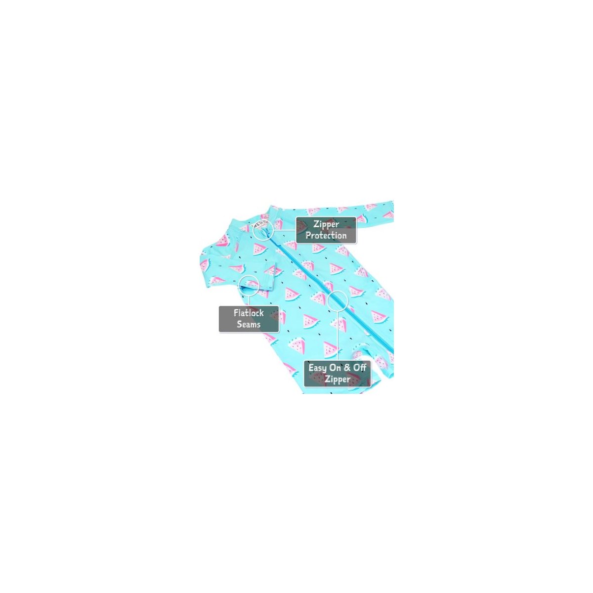 Long Sleeve One Piece UV Jumpsuit - Watermelon