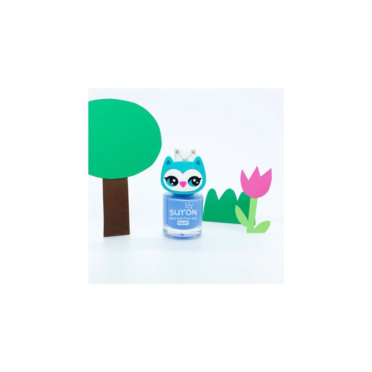 Peel Off Nail Polish Blue with Owl Ring