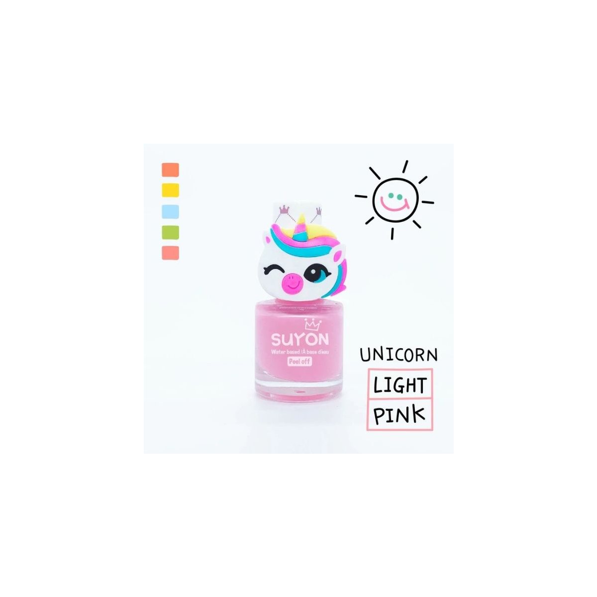 Peel Off Nail Polish Light Pink with Unicorn Ring