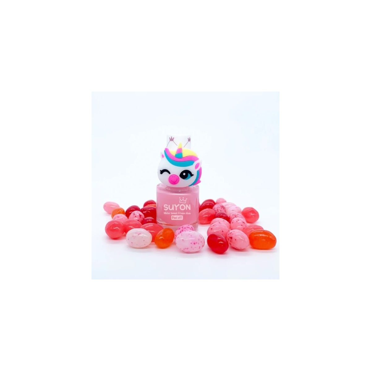 Peel Off Nail Polish Light Pink with Unicorn Ring