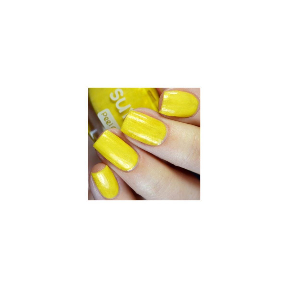 Peel Off Nail Polish Pearl Yellow with Chick Ring