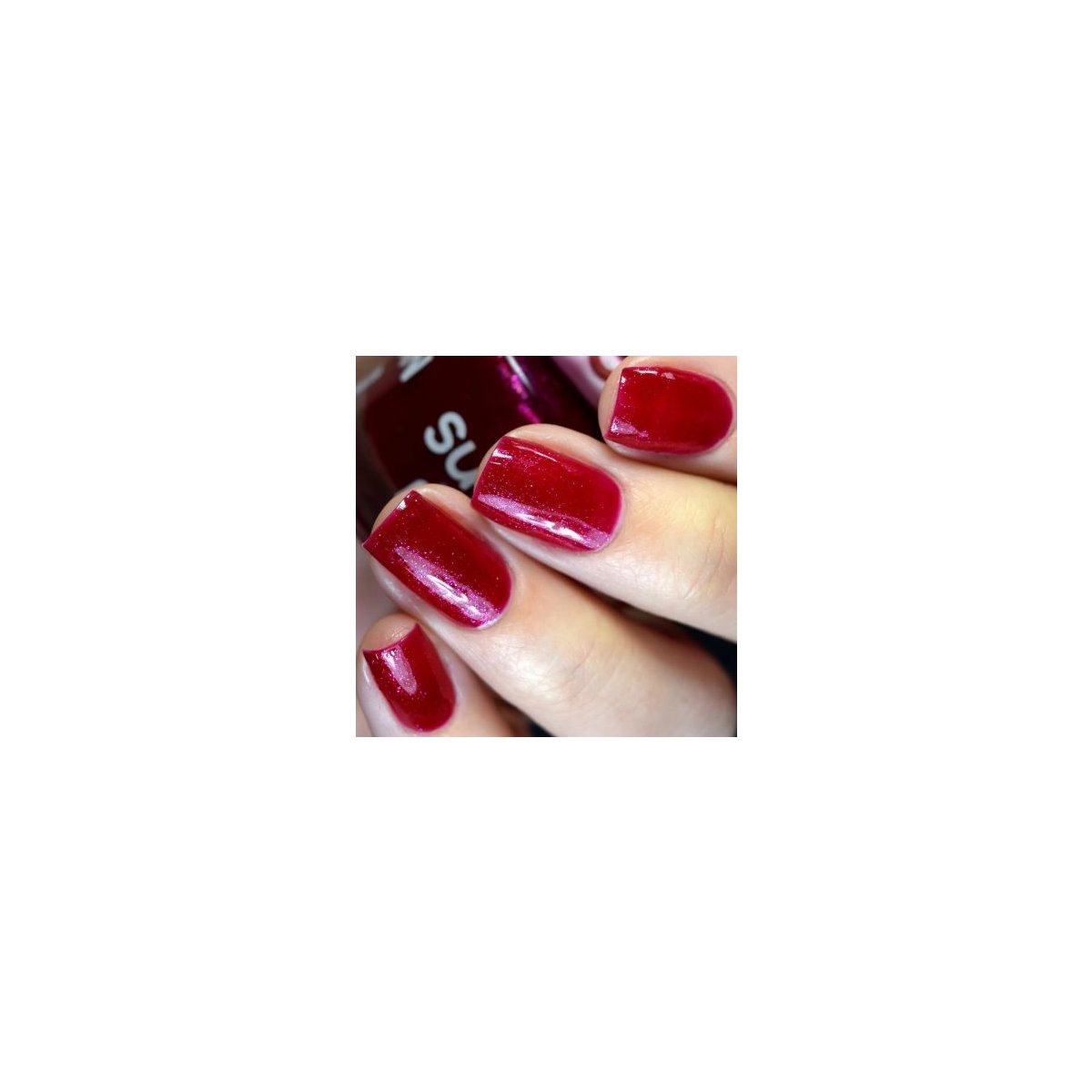 Peel Off Nail Polish Pearl Dark Red with Fox Ring