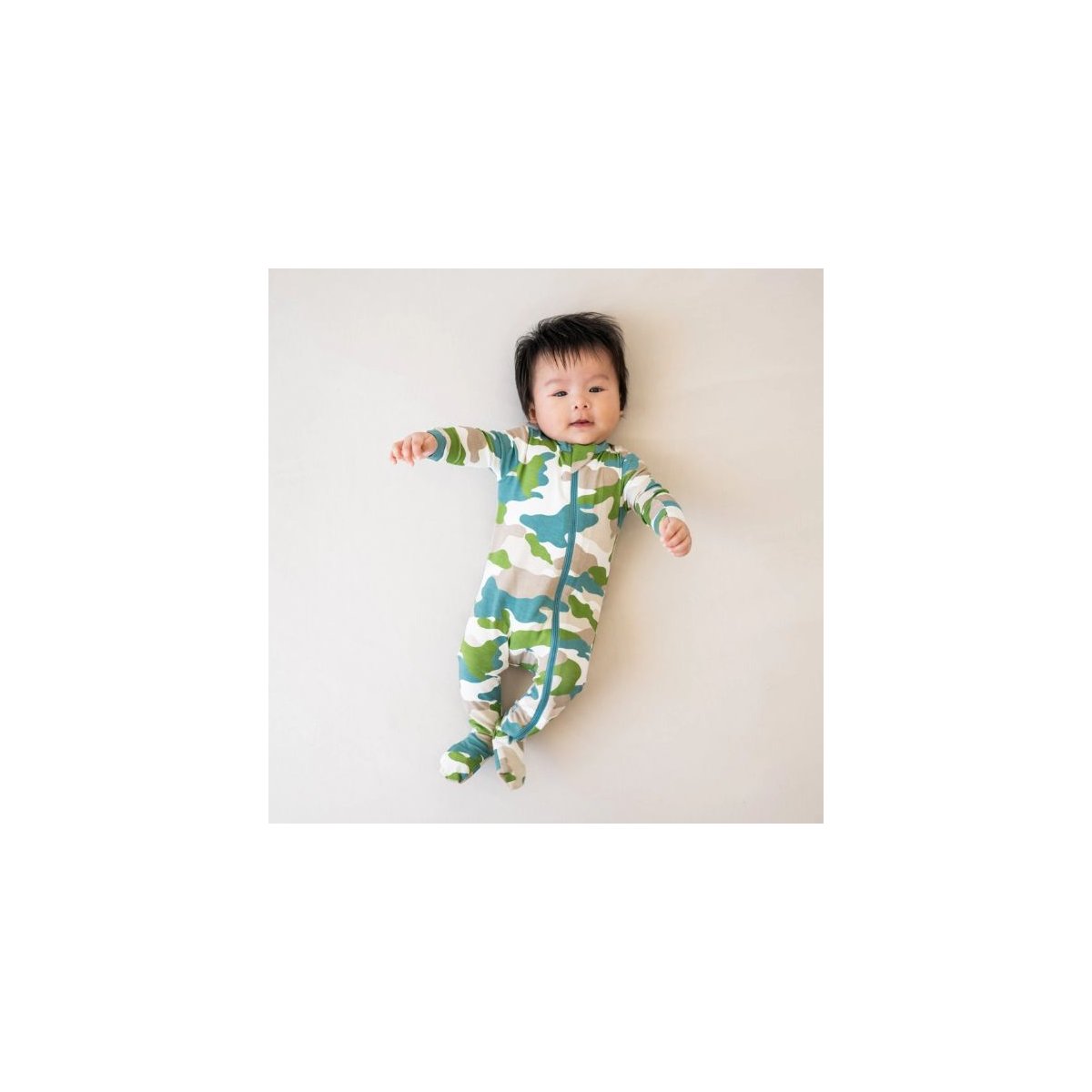 Printed Zippered Footie - Camo