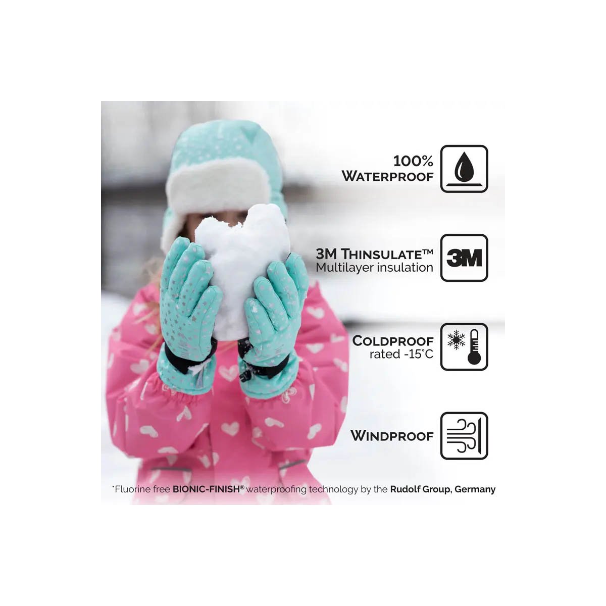 Toasty-Dry Waterproof Snow Gloves Heather Grey