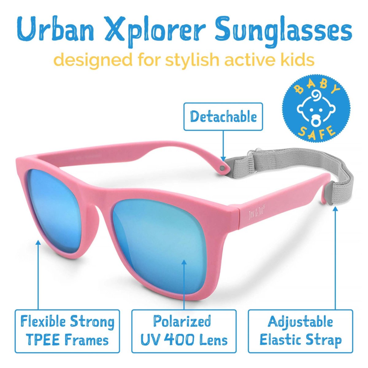 Urban Xplorer Glasses Mirrored Aurora Lenses - Peachy Pink