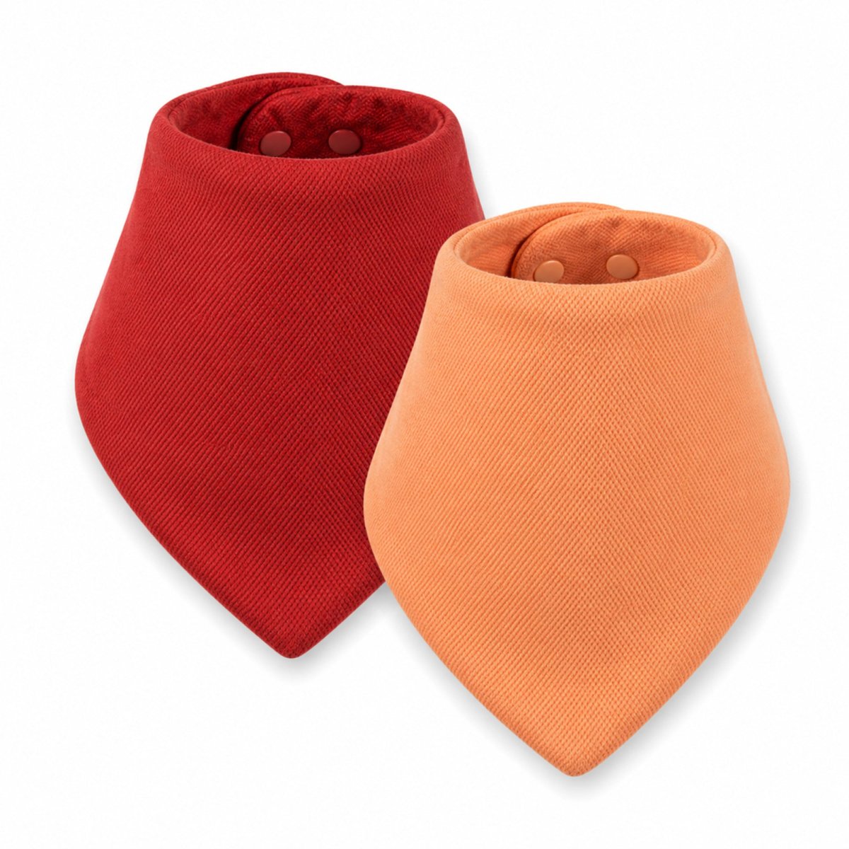 Kaffle Bandana Bib 2 Pack - Peach/Burgundy
