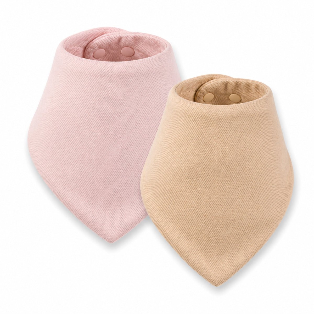 Kaffle Bandana Bib 2 Pack - Pink/Beige