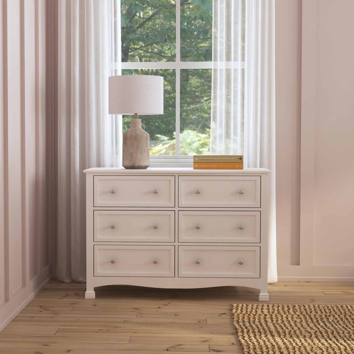 Kalani 6 Drawer Double Wide Dresser White