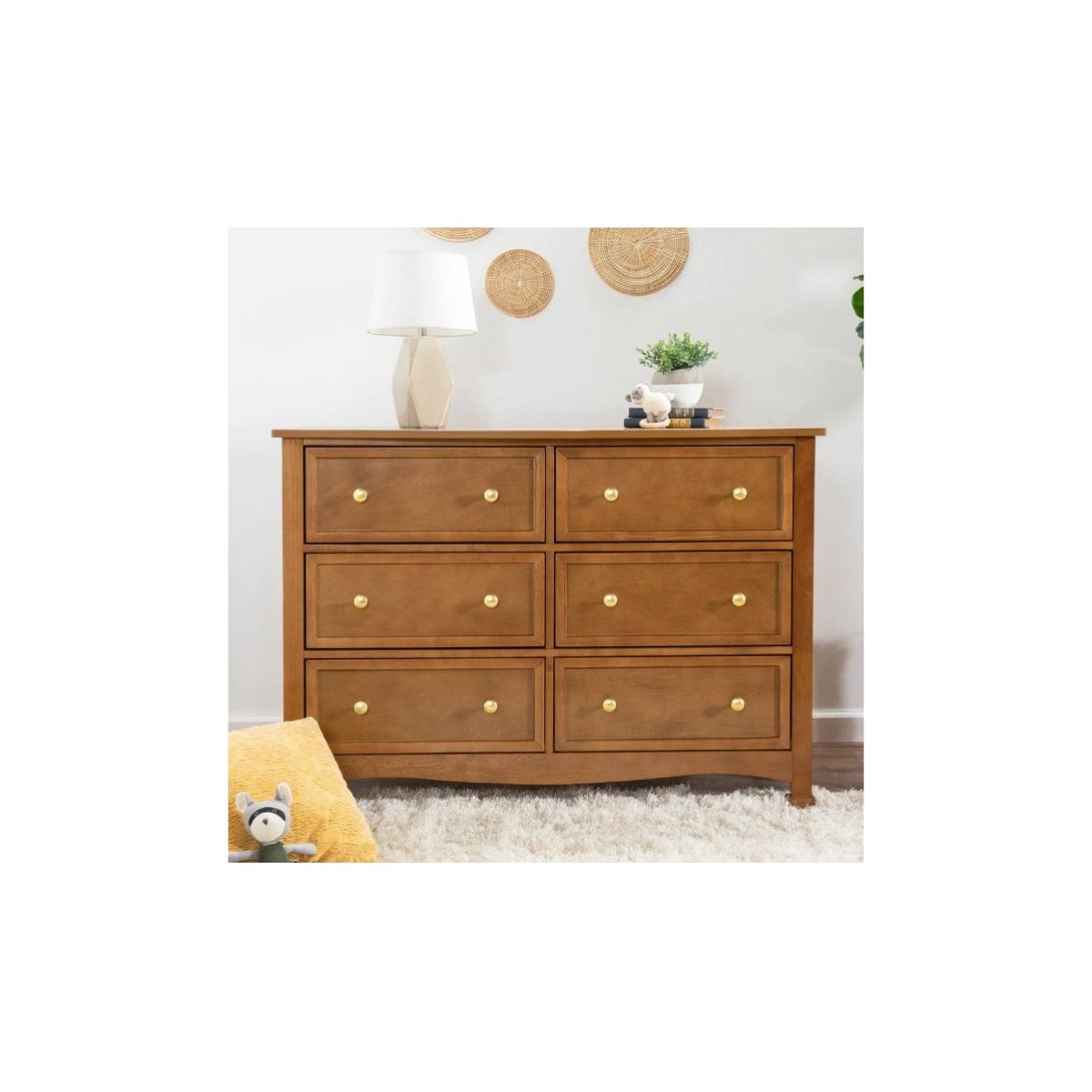 Kalani 6 Drawer Double Wide Dresser Chestnut