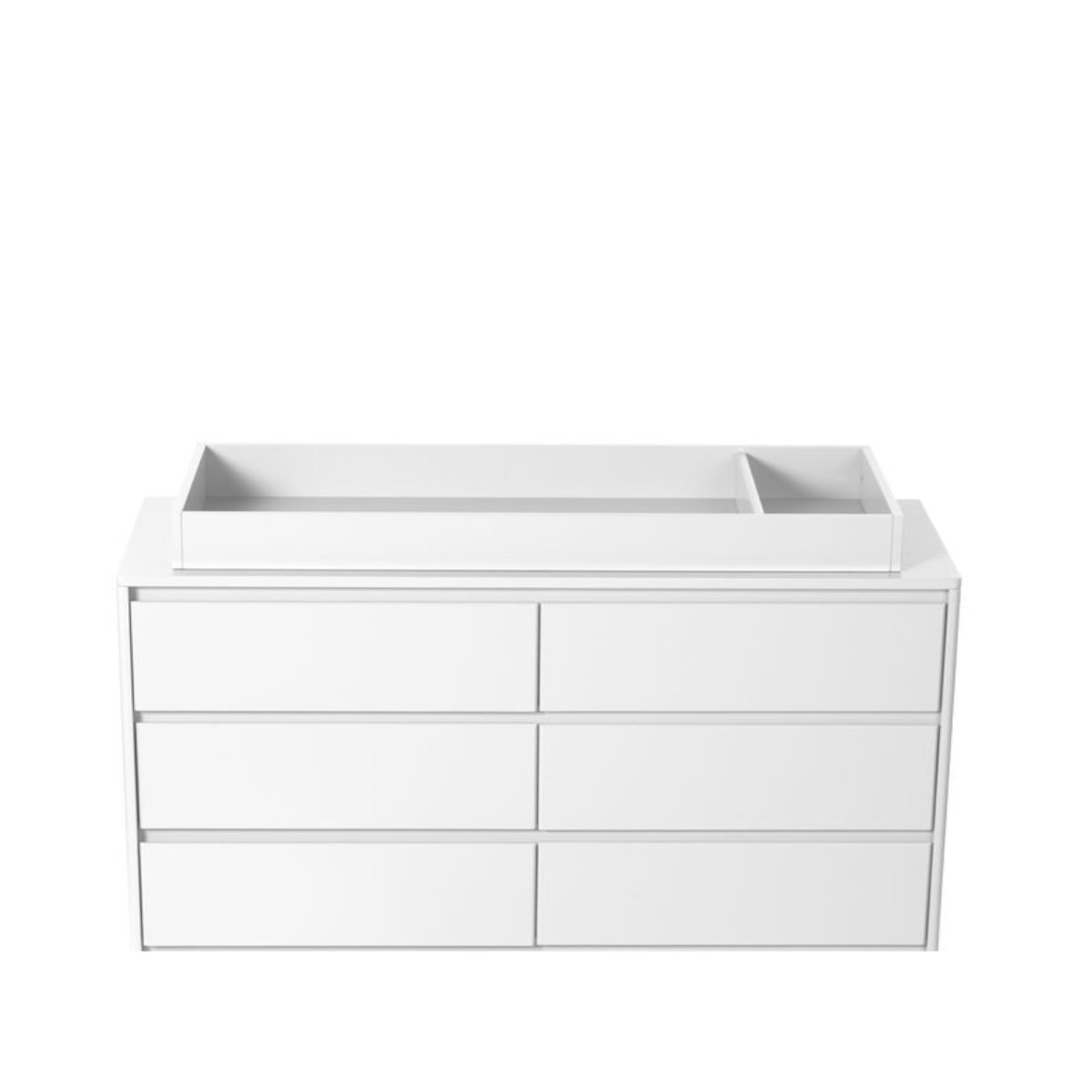 KD Pala Collection Double Dresser Topper Change Table Top - White
