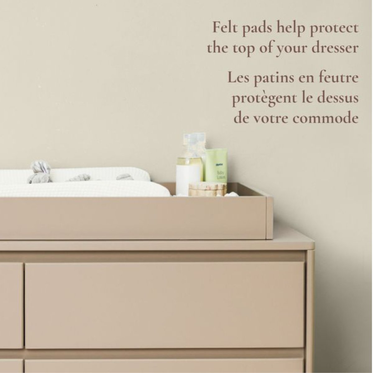 KD Pala Collection Double Dresser Topper Change Table Top - White
