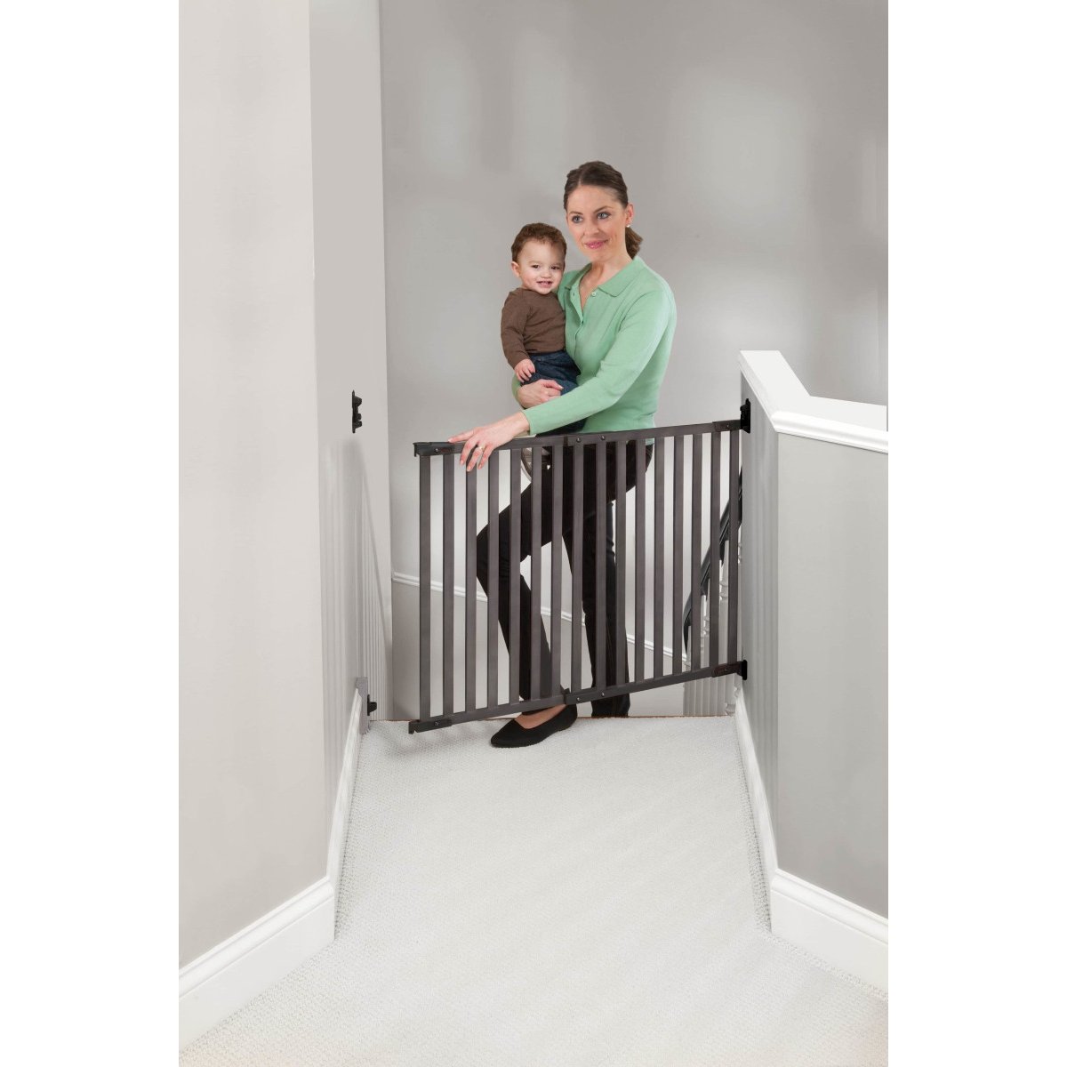 Bamboo Angle Mount Safeway Gate - Grey