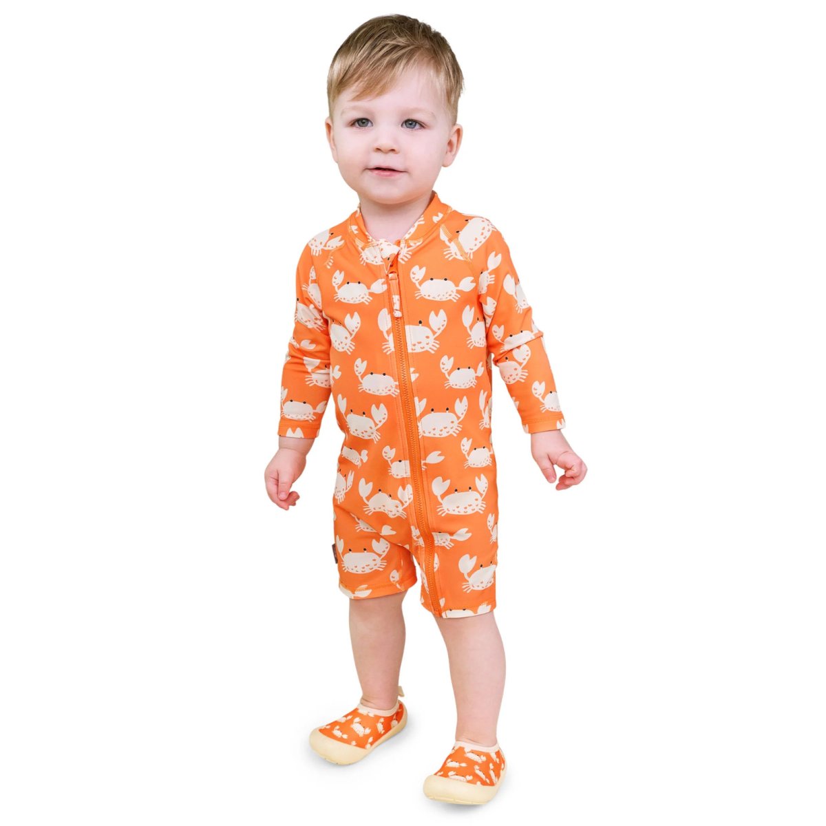 Kids One Piece UV Sun Suit - Crabby Crab X- Large