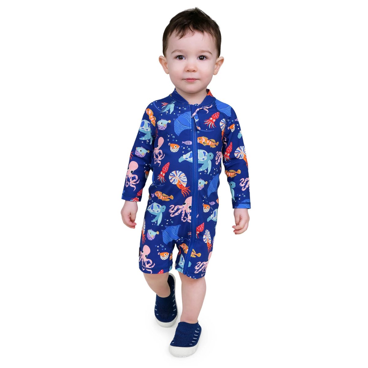Kids One Piece UV Sun Suit - Sea Friends