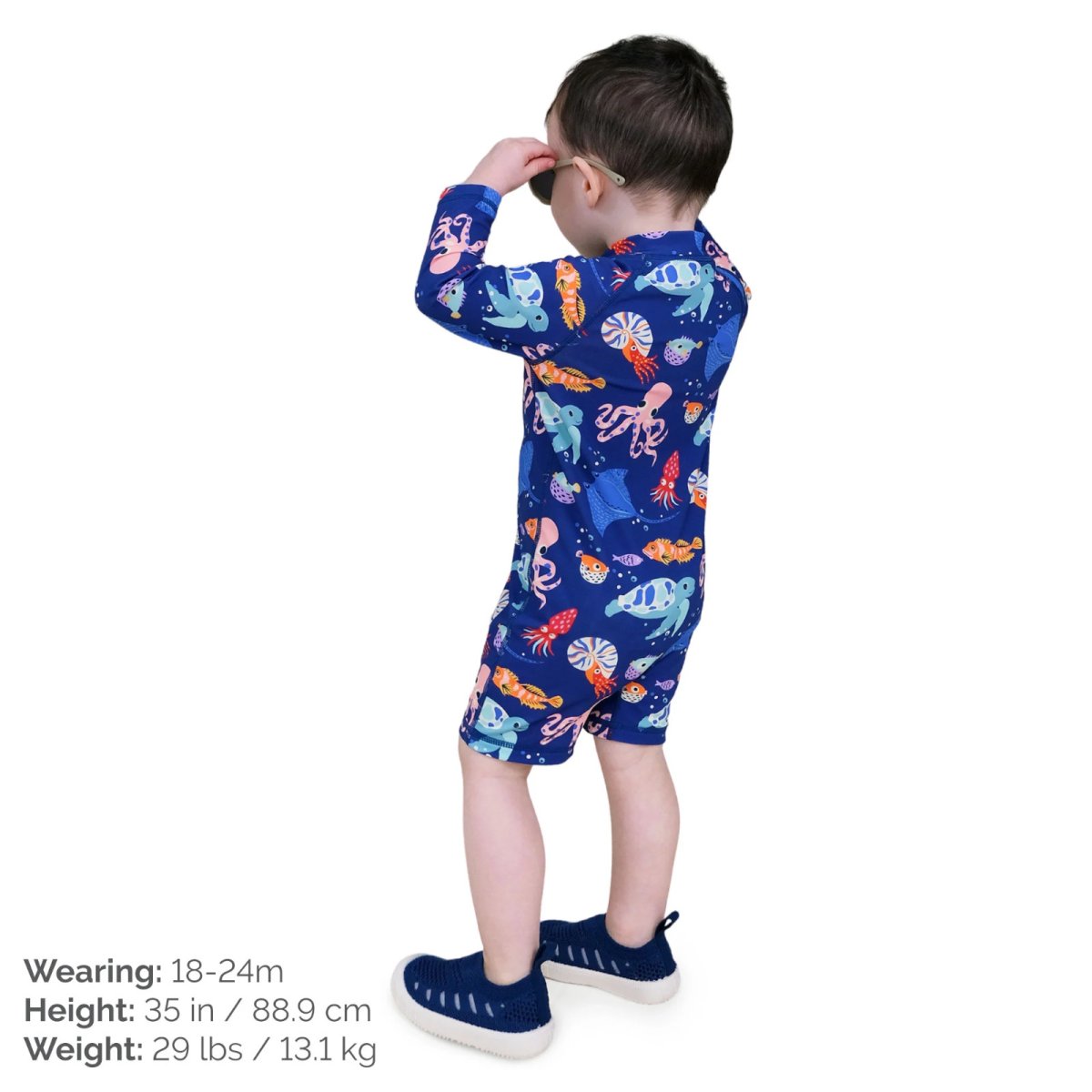 Kids One Piece UV Sun Suit - Sea Friends