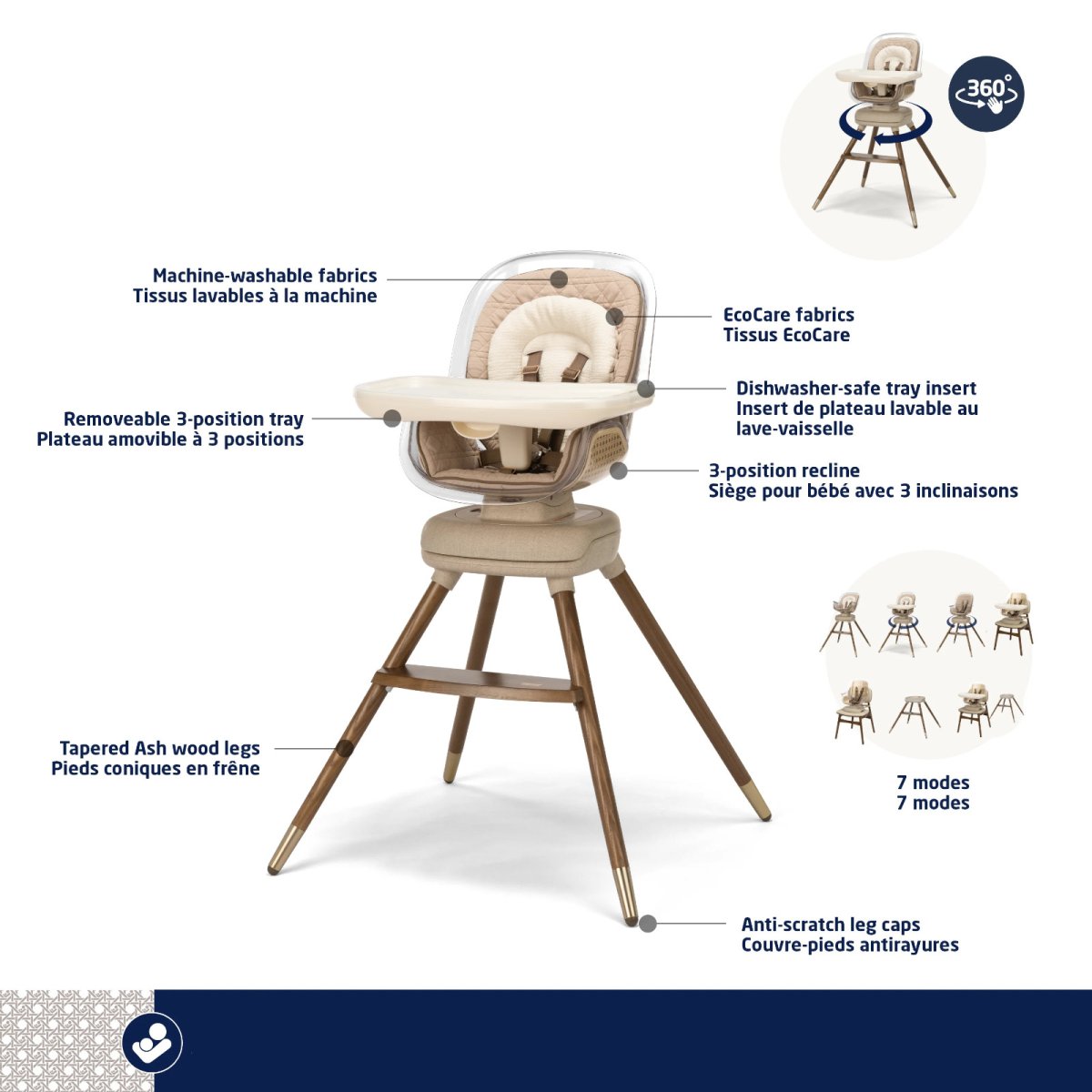 Kiskadee 360 Rotating High Chair - Natural Heritage