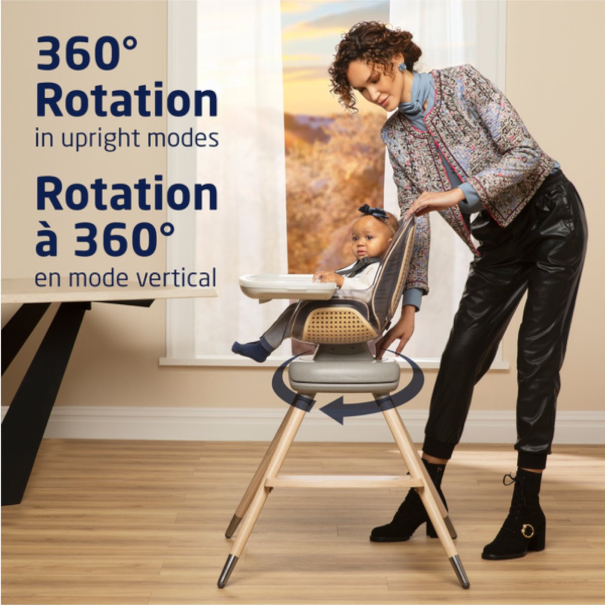 Kiskadee 360 Rotating High Chair - Onyx Heritage