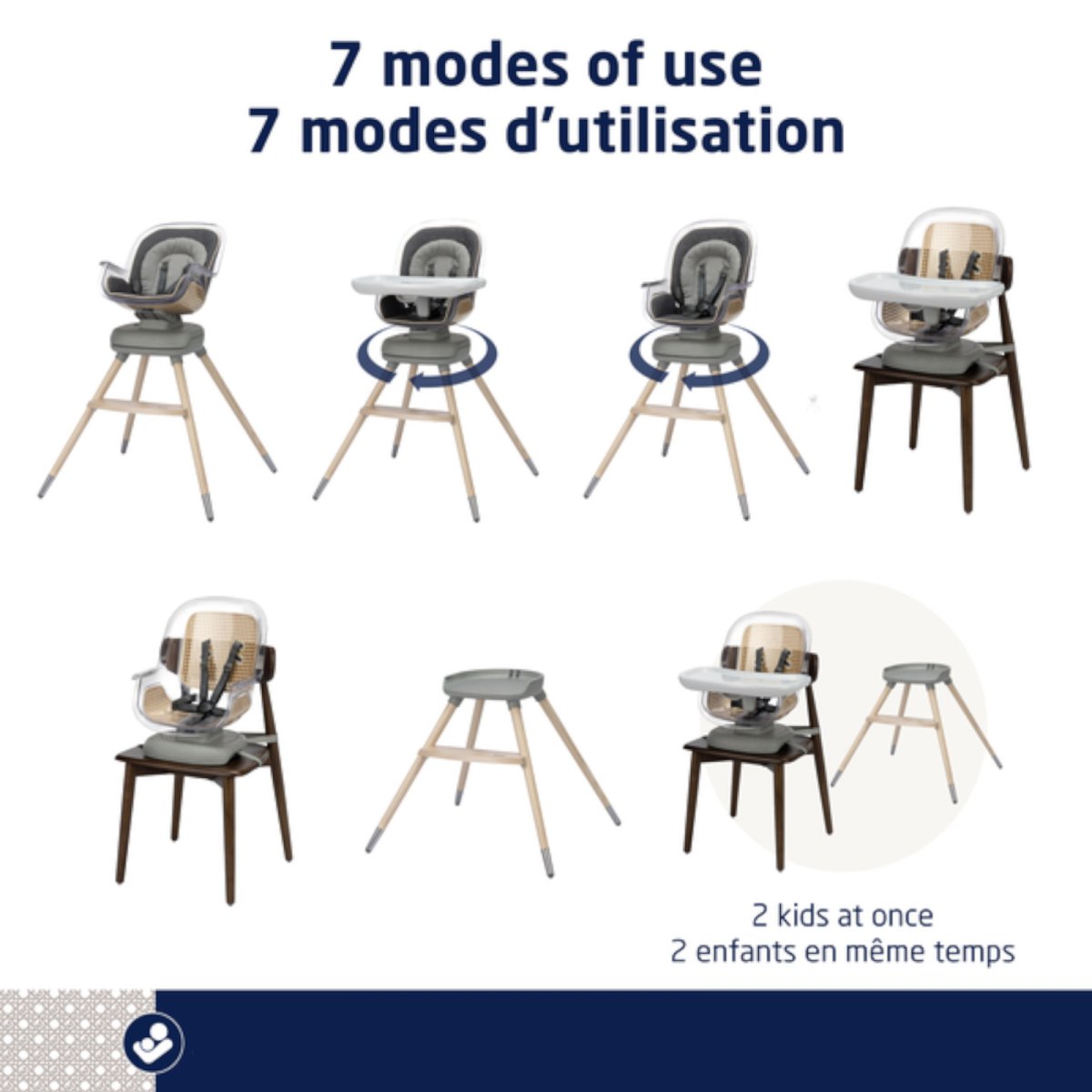 Kiskadee 360 Rotating High Chair - Onyx Heritage