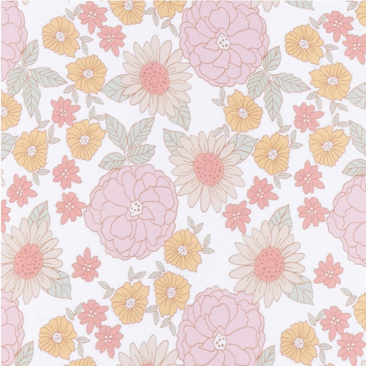 Knit Crib Sheet - Retro Floral - Floral